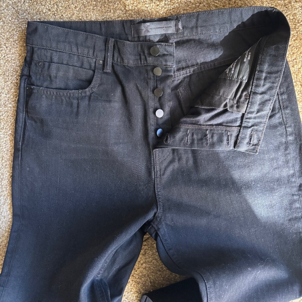 Denim X Alexander Wang 003 Boy Fit Button Fly Jeans in Black Fade Size 29